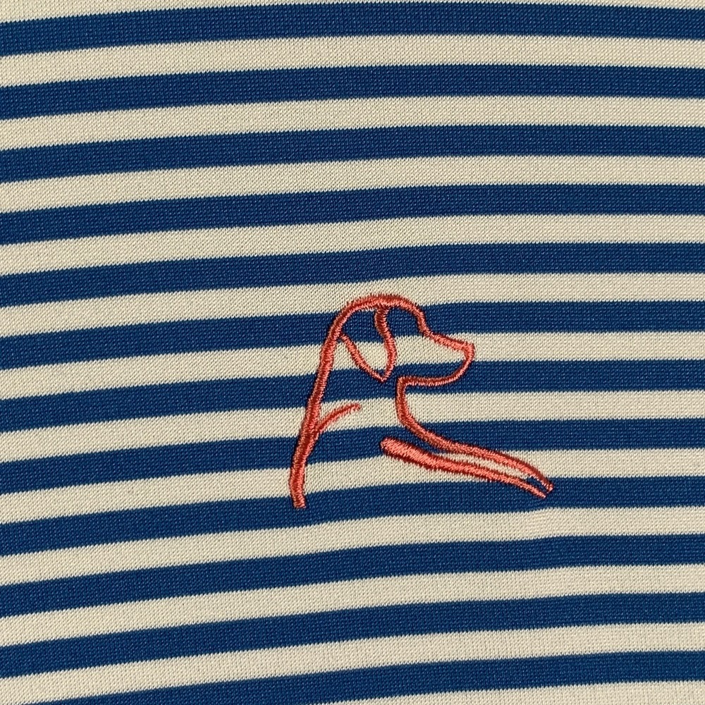 Rhoback Polo Men 2XL Blue Striped Performance Stretch Golf Preppy Modern - Picture 4 of 10